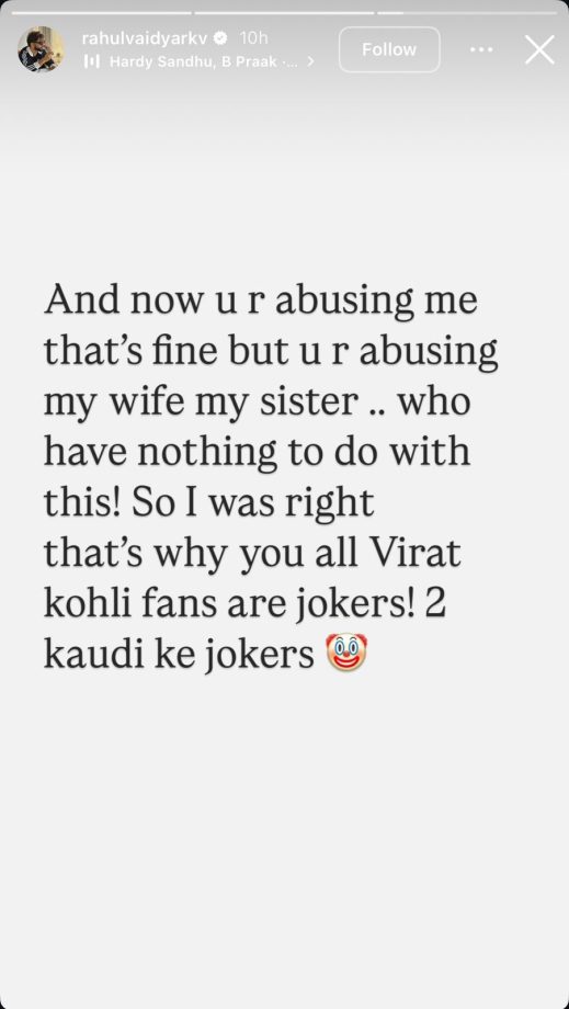 Singer Rahul Kumar Vaidya Calls Virat Kohli Fans ‘Do kaudi ke Jokers’ 946937