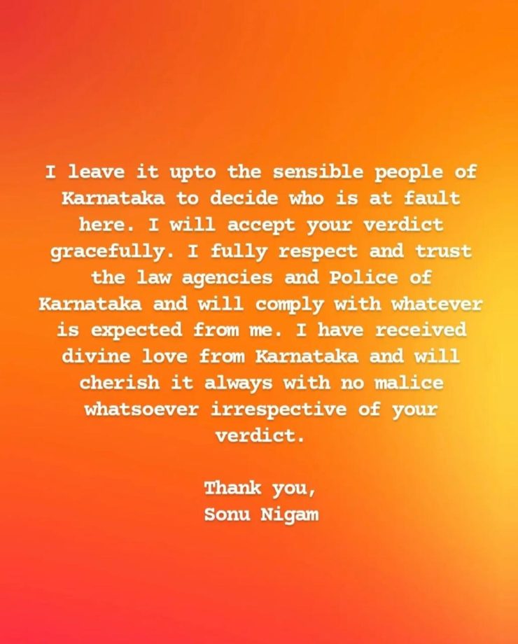 Sonu Nigam Reacts Strongly to Concert Incident: ‘Kannada is my second language..’ 946879