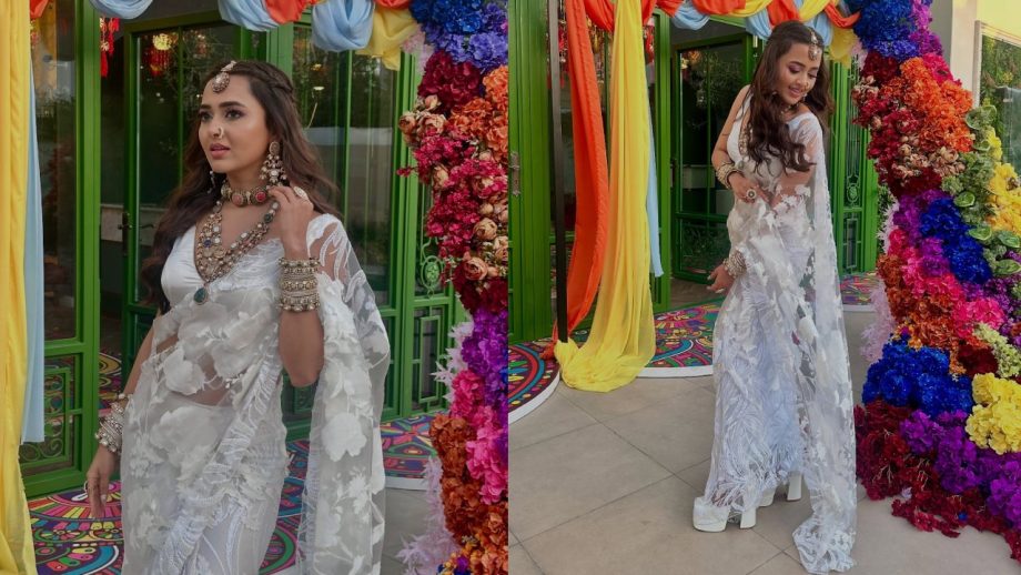 Tejasswi Prakash Adds Desi Charm To Her Modern See-through Saree Look - See How 949282
