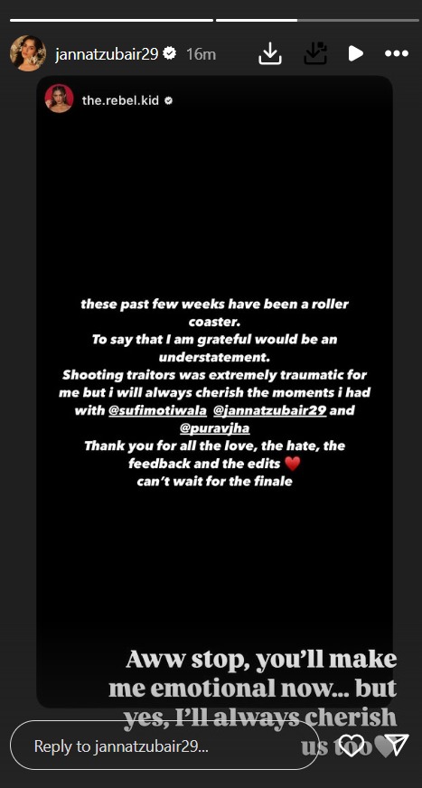 Apoorva Mukhija Calls 'The Traitors' Shoot Traumatic, Expresses Gratitude To Jannat Zubair & Others 953948