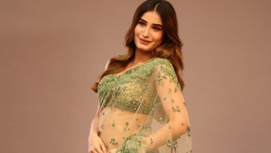 Enchanted in Emerald Rasha thadani’s Ethereal Saree Style