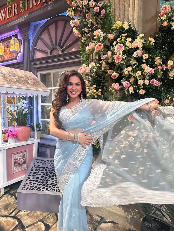 Kumkum Bhagya Actress Shraddha Arya Shines In See-through Blue Saree, Killer Smile Steals Spotlight 952481