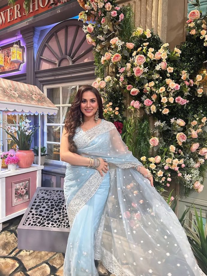 Kumkum Bhagya Actress Shraddha Arya Shines In See-through Blue Saree, Killer Smile Steals Spotlight 952484