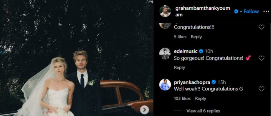 Priyanka Chopra Jonas Cheers for Co-Star Graham Rogers on His Surprise Wedding 954360