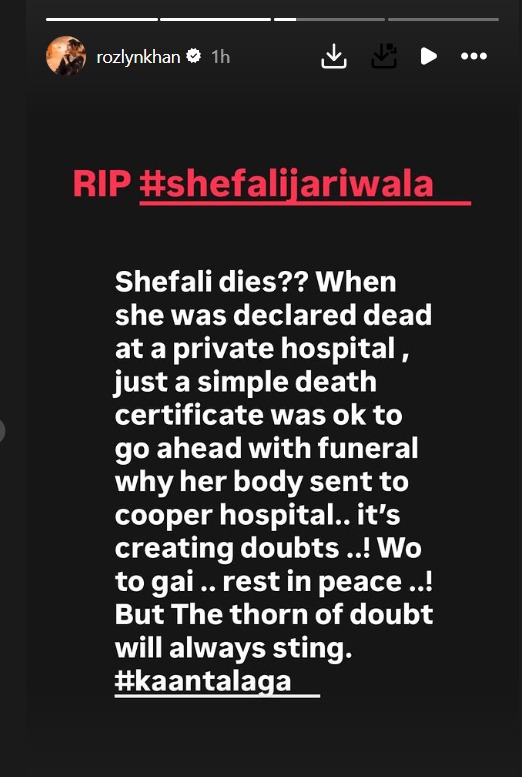 Shefali Jariwala Death: Rozlyn Khan Raises Doubts as Police Questions Chef, Probe Deepens 954204