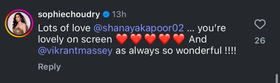 Aankhon Ki Gustaakhiyan Trailer Celebrity Reaction: Suhana Khan, Khushi Kapoor, Ananya Panday & Others Welcome Debutant Shanaya Kapoor to the Movies; Arjun Kapoor, Janhvi Kapoor, Karan Johar & Others Cheer for Vikrant Massey's Classic Performance 954752