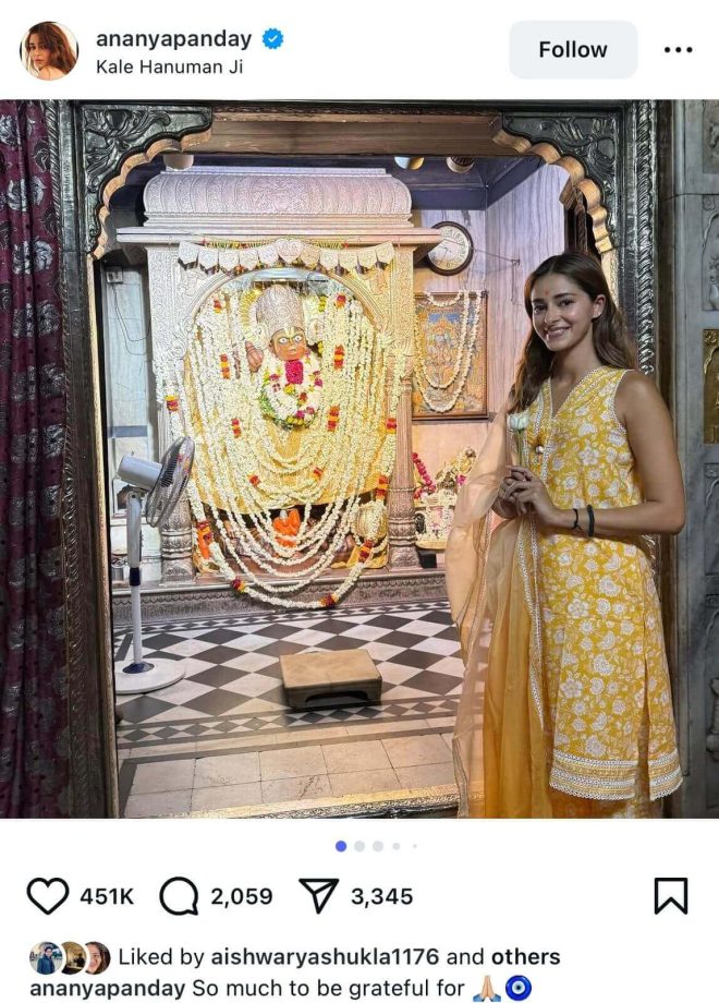 Ananya Panday Takes A Spiritual Break, Visits Kale Hanuman Ji Temple In Jaipur 958461