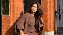 Avneet Kaur Turns London Streets Into Runway In Brown Knitted Pullover Sweater-Short Set: Check Price Tag