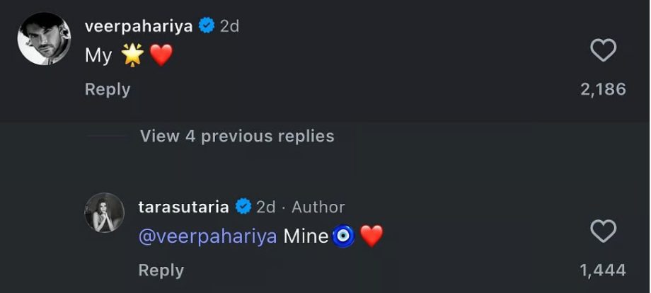 Did Tara Sutaria Make Her Relationship With Veer Pahariya Insta Official? 958089