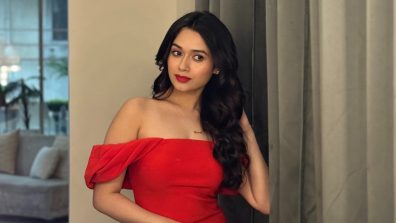 Jannat Zubair Turns Up The Heat In Off-Shoulder Outfit & Bold Red Lips: See Pics