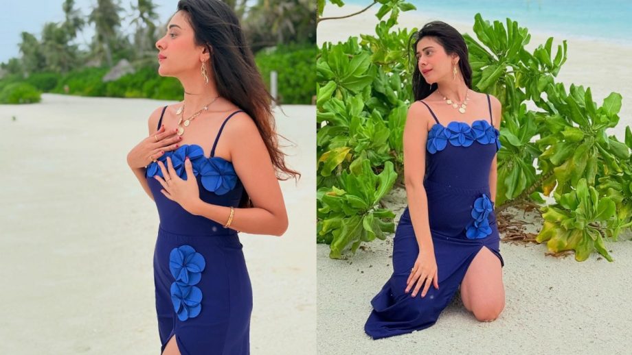 Jhanak Fame Hiba Nawab Slays In Bold Blue Beach Look, Co-star Krushal Ahuja Reacts 959066