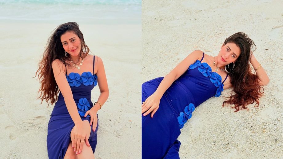 Jhanak Fame Hiba Nawab Slays In Bold Blue Beach Look, Co-star Krushal Ahuja Reacts 959070
