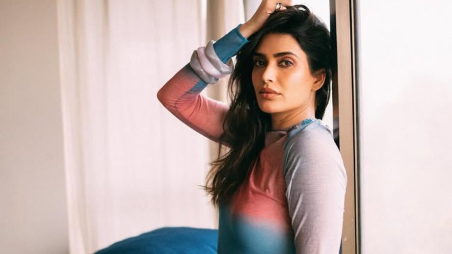 Karishma K Tanna Dazzles in a Colourful Wrap-Style Dress with Effortless Grace 956576