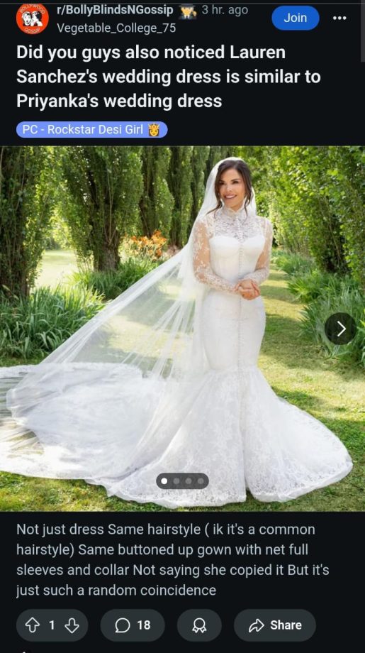 Lauren Sanchez's Wedding Dress Is Similar To Priyanka Chopra's Wedding Attire - See The Striking Similarities 954789