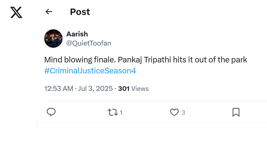 Netizens Praise Pankaj Tripathi's Stellar and a Power-packed Climax of Applause Entertainment's Criminal Justice: A Family Matter Season 4, Fans Say 'The series lived to the standards it set' 955007