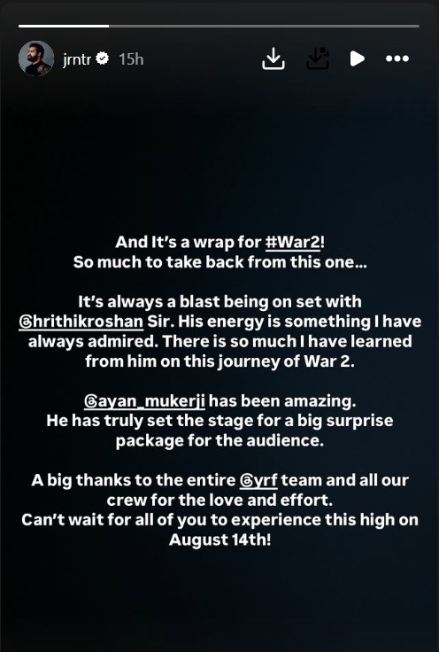 NTR Announces War 2 Wrap, Hrithik Hosts Intimate Celebration Dinner 955755