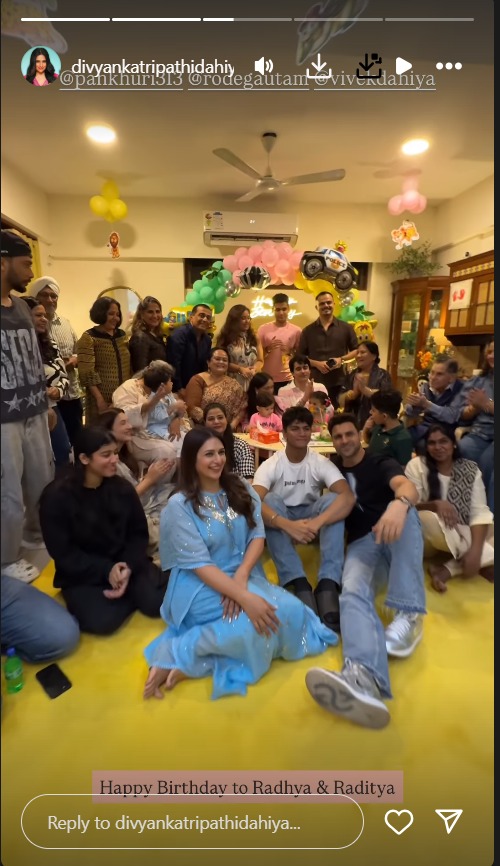 Pankhuri Awasthy & Gautam Rode Celebrate Twins' 2nd Birthday With Divyanka Tripathi & Vivek Dahiya – See Pics 959183