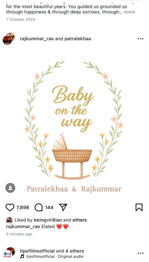 Rajkummar Rao & Patralekhaa Are Expecting Their First Child; Couple Shares Heartfelt Announcement 956070