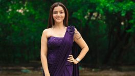 Rubina Dilaik Stuns In Purple Indo-Western Saree, Adds Bold Twist With Corset Crop Blouse Design