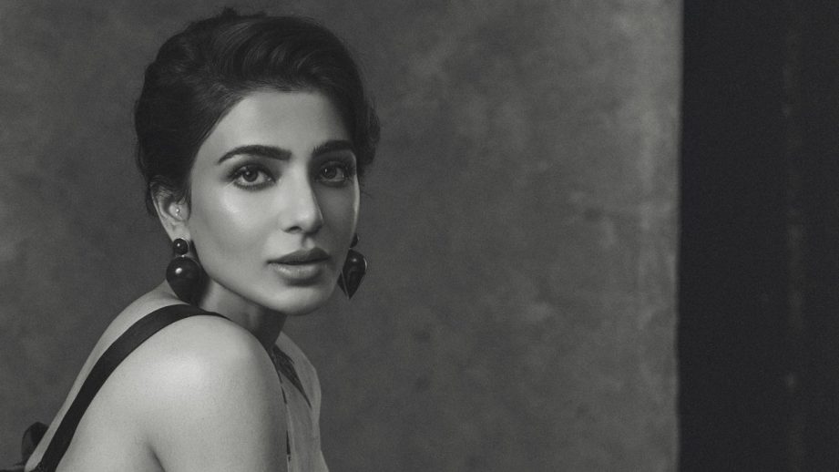 Samantha Ruth Prabhu’s Monochrome Magic in a Floral Saree and Backless Bow Blouse 959276