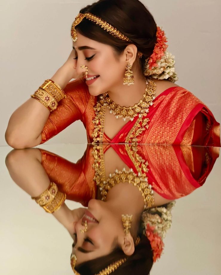 Shivangi Joshi Embraces South Indian Glam In Kanjivaram Saree & Crop Blouse Design 954591