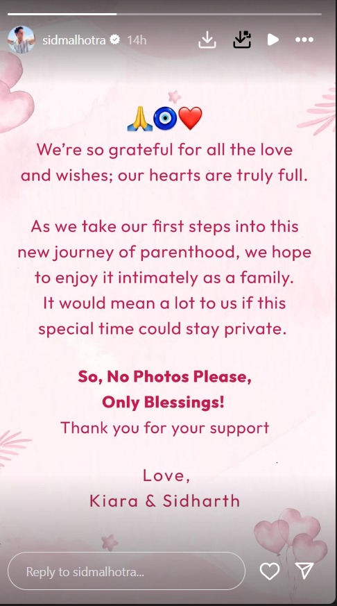 Sidharth and Kiara welcome a little angel into their home. “We don’t need pictures; we just want prayers” 957593