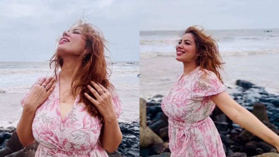 TMKOC's Munmun Dutta Embraces Monsoon Bliss In Floral Dress On Serene Beach Day 955587