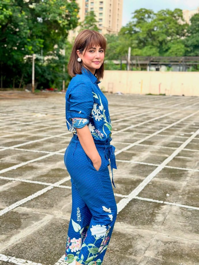 YRKKH Fame Hina Khan Nails Monsoon Fashion In Breezy Blue Co-ord Set 958579