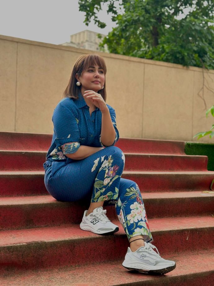 YRKKH Fame Hina Khan Nails Monsoon Fashion In Breezy Blue Co-ord Set 958581