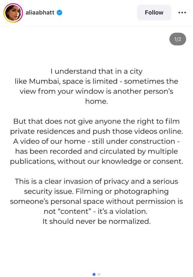 Alia Bhatt Calls Out Privacy Breach As Video of Her & Ranbir Kapoor’s New Bandra Mansion Goes Viral 964977