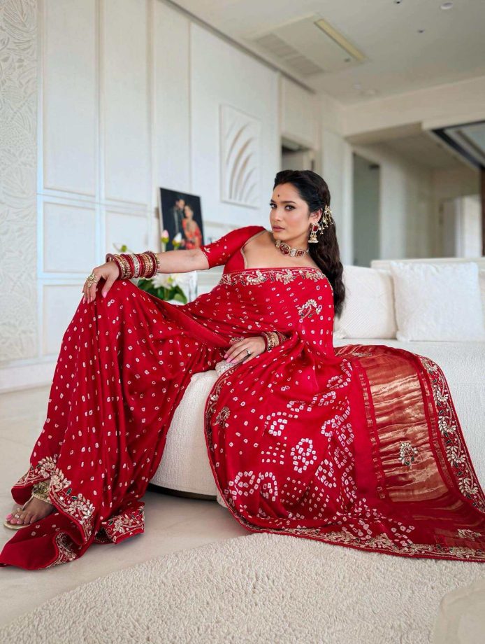 Ankita Lokhande Radiates Tradition in a Classic Red Saree 965551