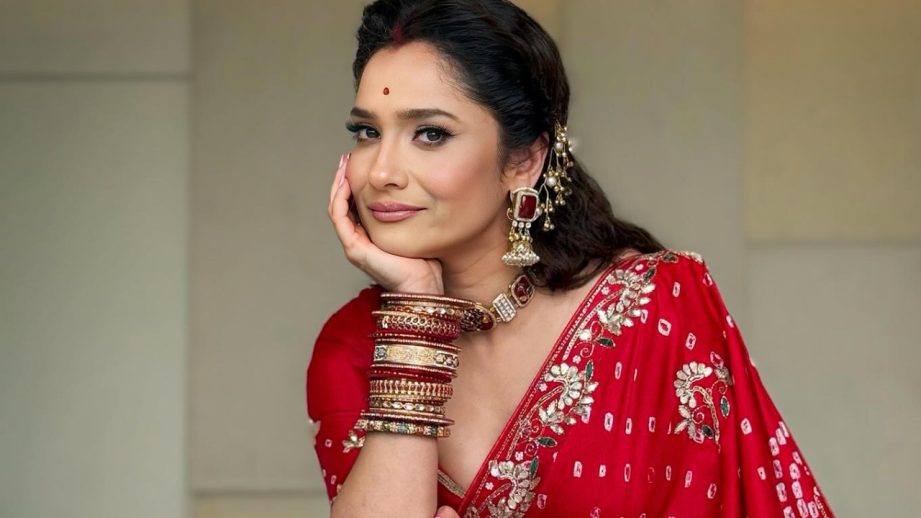 Ankita Lokhande Radiates Tradition in a Classic Red Saree 965552