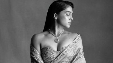 Regal Glow Sharvari Wagh in Off Shoulder Saree