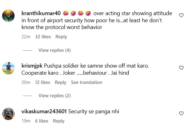 Fans Slam Allu Arjun For Showing Attitude To Airport Guard 962350