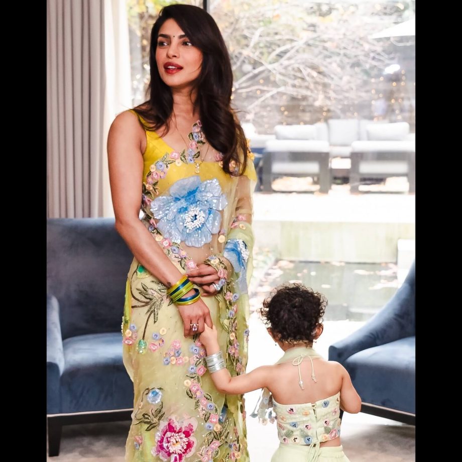 From Katrina Kaif To Deepika Padukone: Bollywood Divas's Obsession With Floral Sequin Designs Tulle Sarees 961104