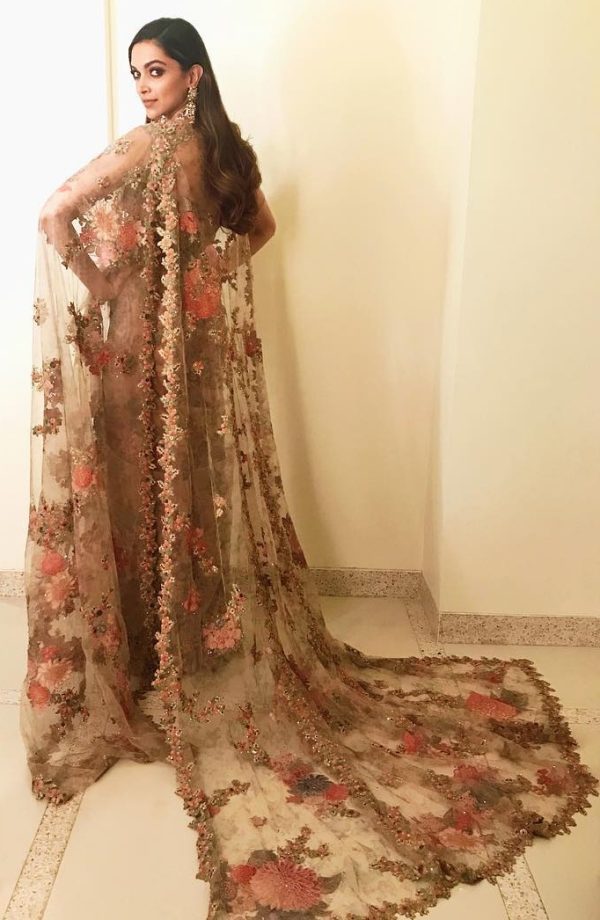 From Katrina Kaif To Deepika Padukone: Bollywood Divas's Obsession With Floral Sequin Designs Tulle Sarees 961099