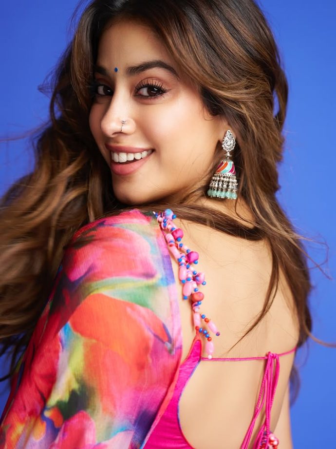 Janhvi Kapoor's Vibrant Floral Saree Is the Monsoon Fashion Moment We Needed 963424