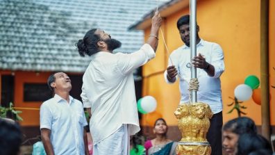 Rishab Shetty celebrates Independence Day with the children of Keradi Government Kannada Secondary School!