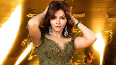 Rubina Dilaik’s Olive Green Elegance Turns Heads in Feathered Perfection