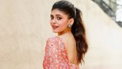 Sanjana Sanghi Shines in Vibrant Orange Floral Saree and Chic Low-Back Blouse 963386