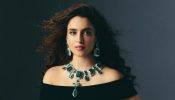 Sanya Malhotra Channels Glam Goth in Off-Shoulder Black Dress with Emerald Accents 960548
