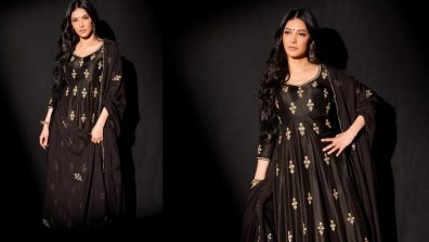 Shruti Haasan Serves Regal Elegance in a Black Anarkali Suit