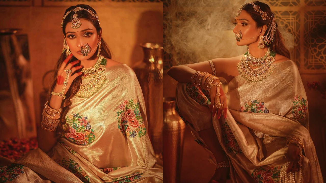 Aishwarya Khare Stuns in Ethereal White Saree with Bold Twist 969475