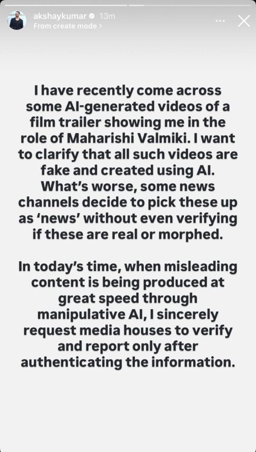 Akshay Kumar becomes victim of Deepfake as ‘Maharishi Valmiki’—tells us we are living in credibility crisis 969597