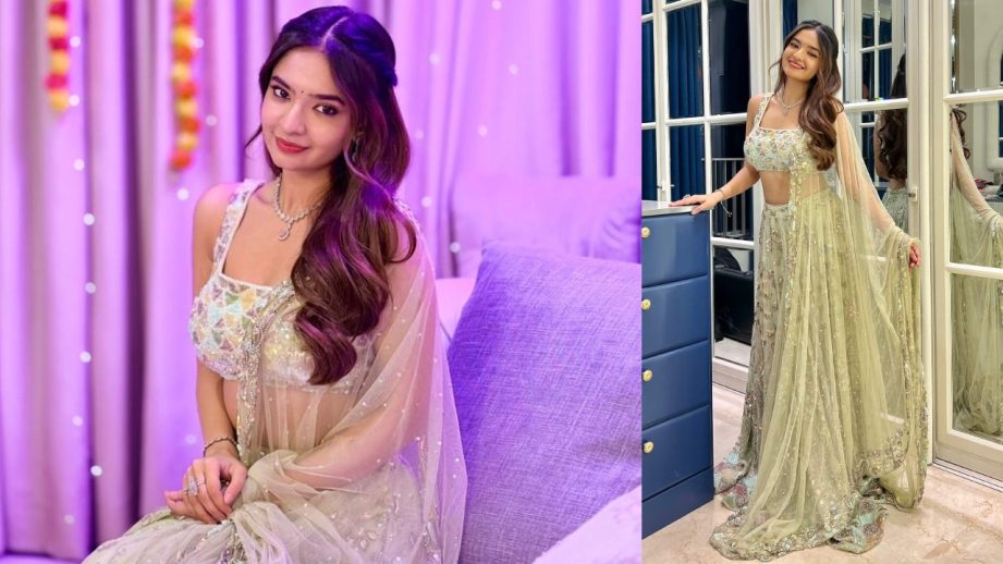 Anushka Sen Shines in Festive Elegance with Pastel Lehenga Choli for Navratri 969648