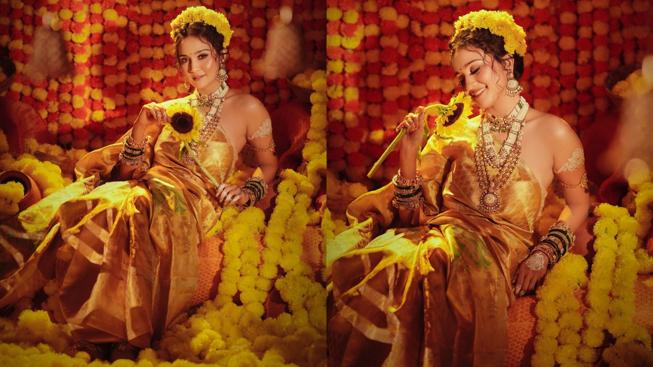 Ashi Singh Radiates Festive Glow in Yellow Silk Saree for Navratri Celebrations 970075