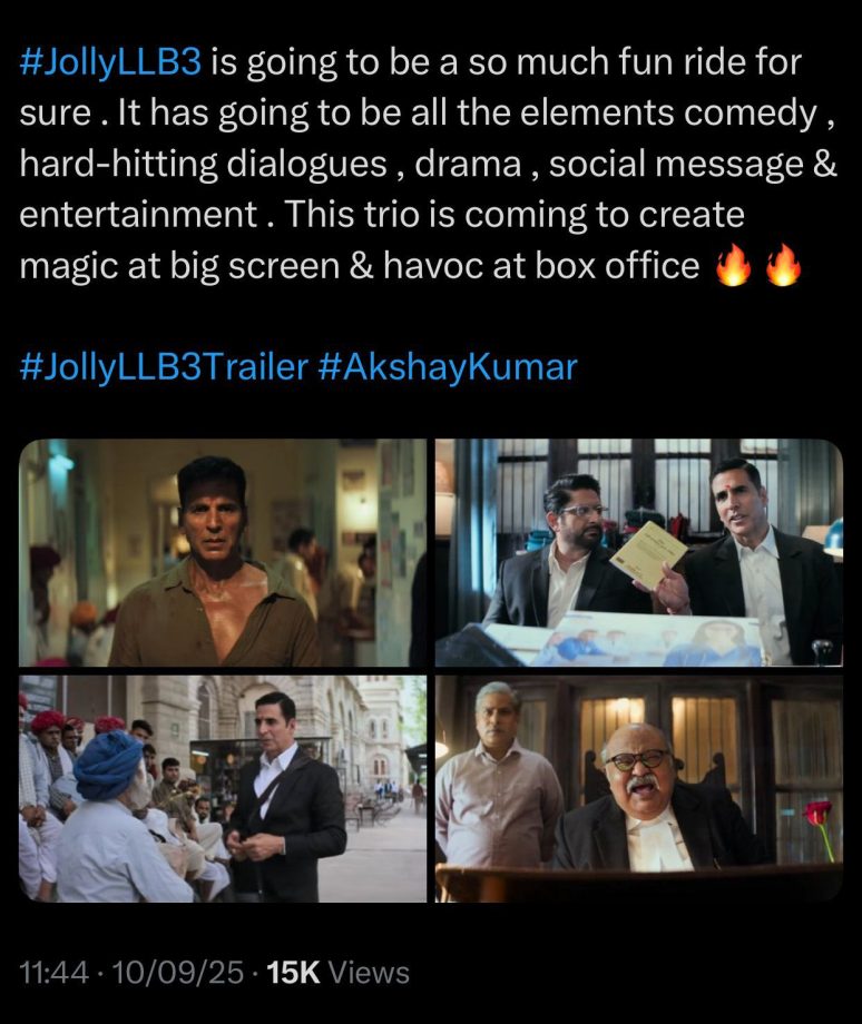 ‘Jolly LLB 3’ Trailer receives immense love: Fans call it “Paisa Vasool” 967886