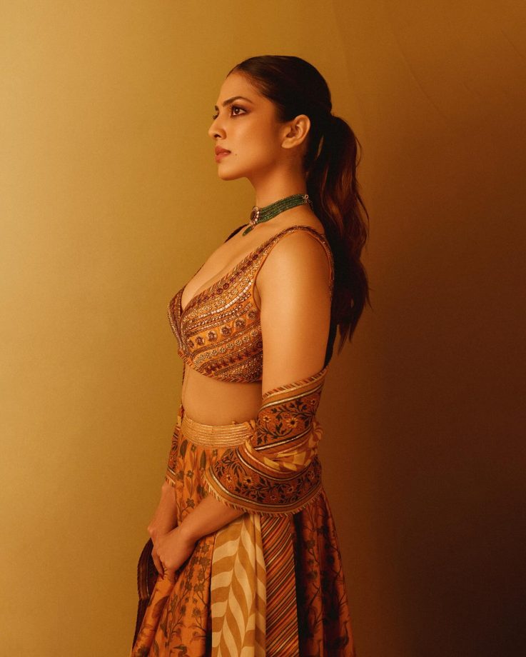 Malavika Mohanan Elevates Ethnic Fashion in a Sultry Orange Lehenga 970243