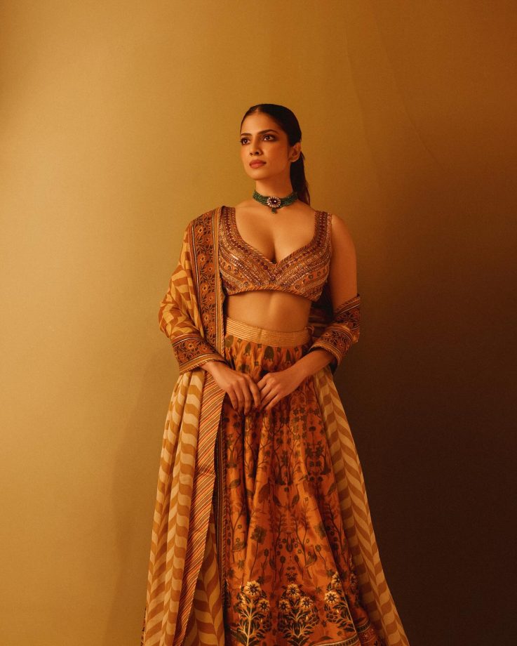 Malavika Mohanan Elevates Ethnic Fashion in a Sultry Orange Lehenga 970242