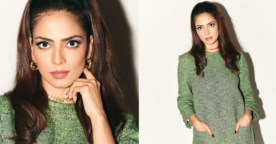 Malavika Mohanan Exudes Retro Glam in Gucci Green Mini Dress 970025